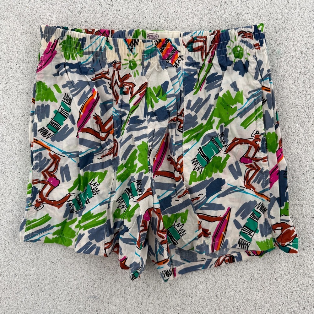 VTG Jams World Shorts Mens Medium Red Tropical Volleyball Surf Hawaii Cotton USA